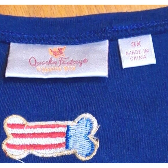 QUACKER FACTORY Embroidered Dog Lover Jersey Tunic Royal Blue Jeweled Sz 3X - Picture 11 of 16